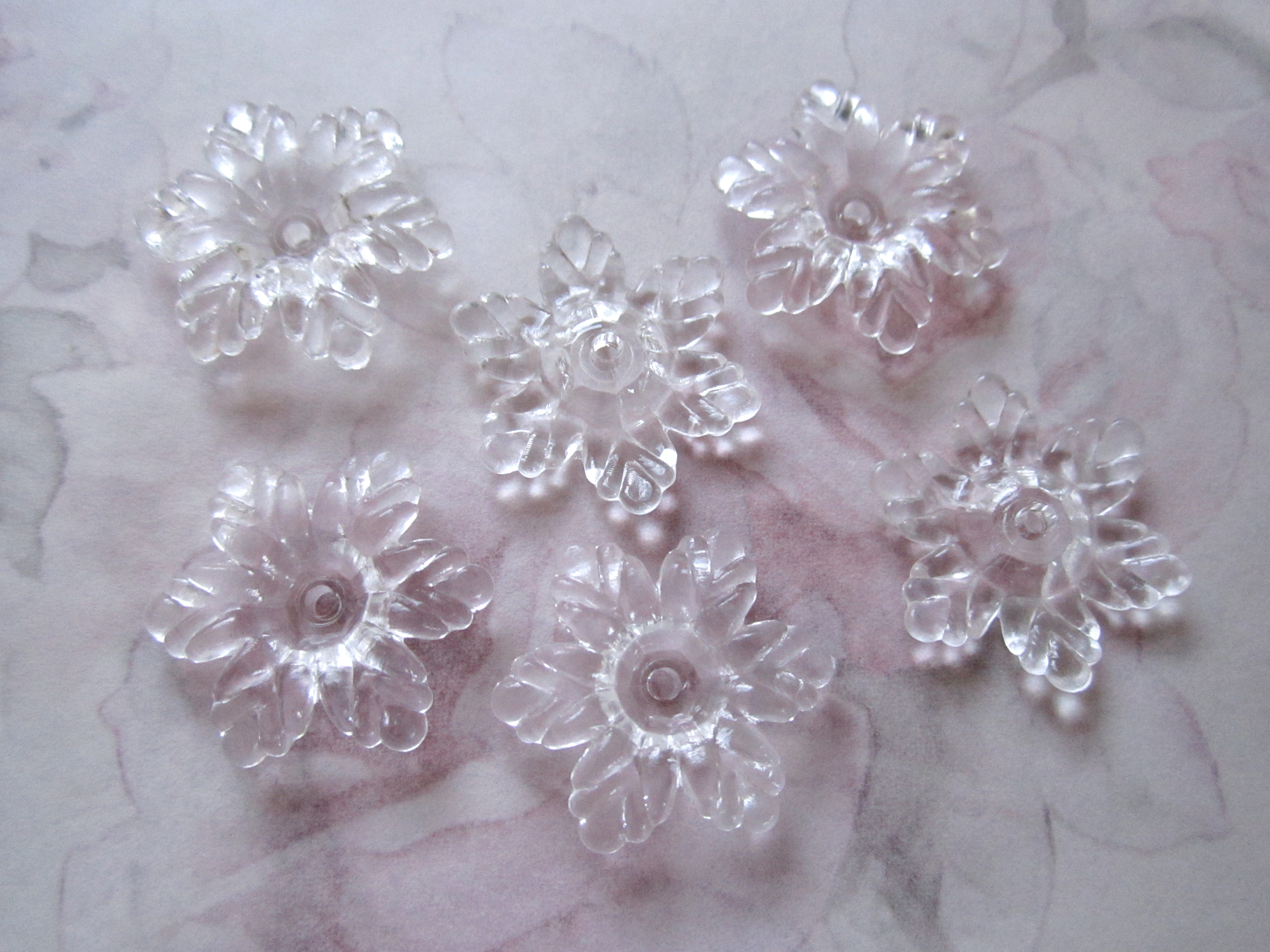 clear acrylic flower beads at Pitula the Jeweler