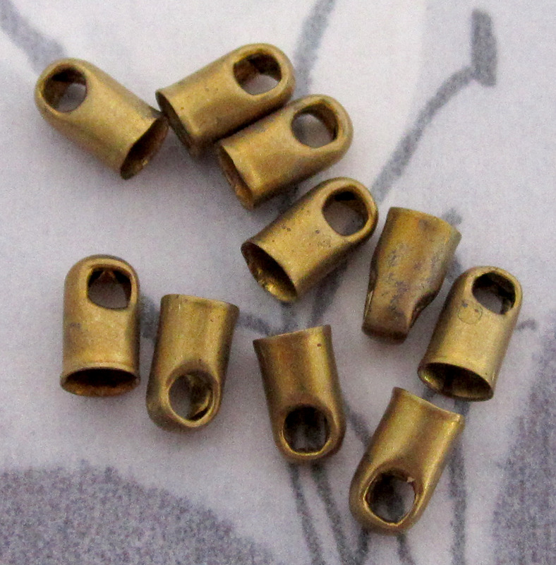 10 pcs. raw brass chain end caps 4mm opening at Pitula The Jeweler