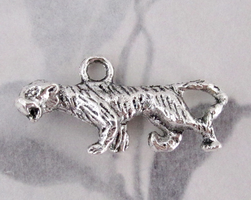 casted pewter tiger charm 27x9mm at Pitula The Jeweler