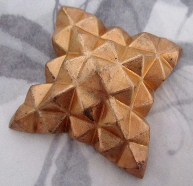 raw brass geometric stamping 39mm at Pitula The Jeweler