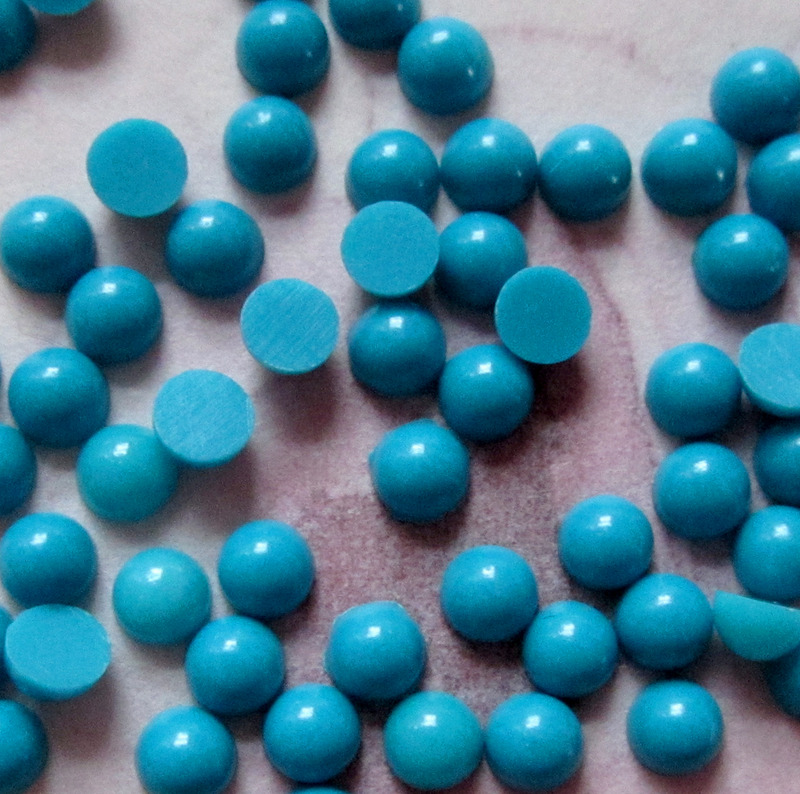 Tiny Plastic Turquoise Blue Flat Back Cabochons At Pitula The Jeweler
