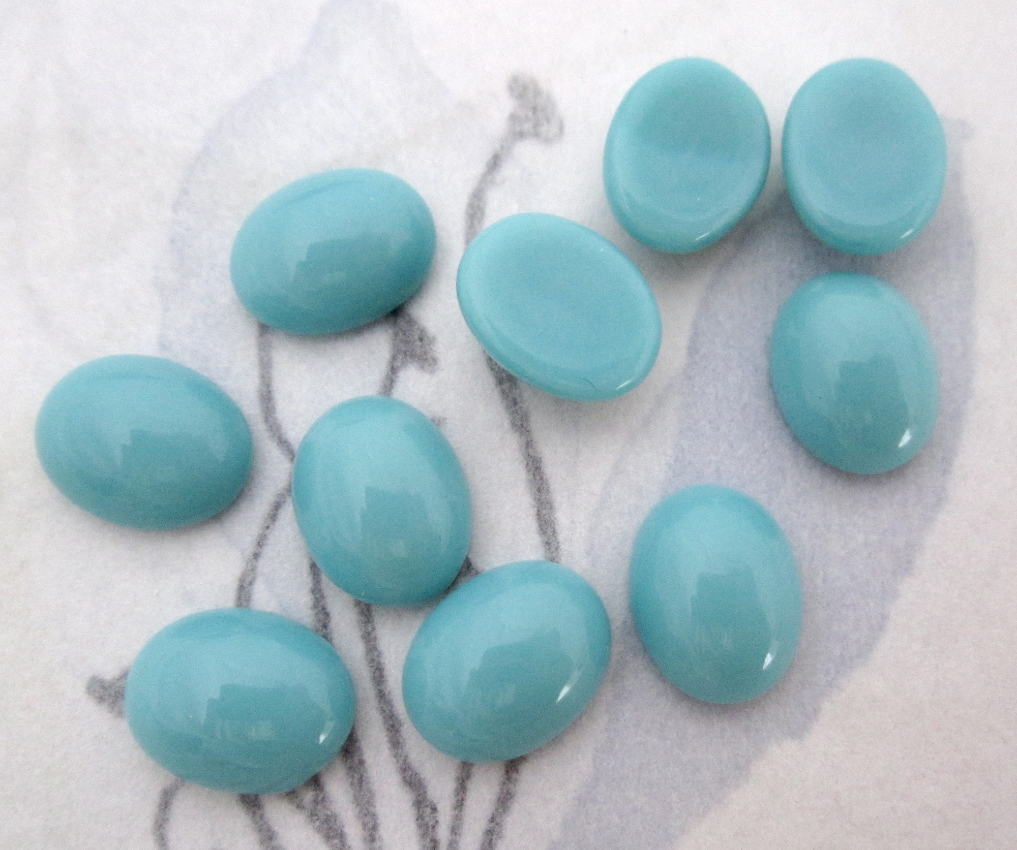 Turquoise Blue Oval Flat Back Cabochons At Pitula The Jeweler